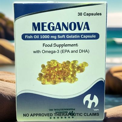 Fish Oil 1000ng Soft Gelatin Capsule (Meganova) Food Supplement with Omega Capsule 30'