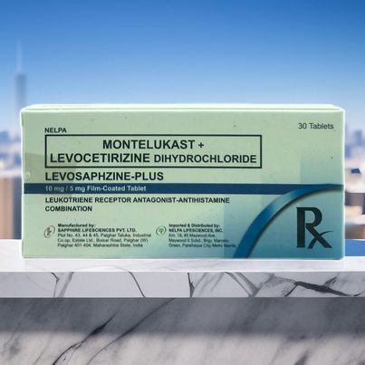 Montelukast + Levocetirizine Dihydrochloride 10mg/5ml Film Coated Tablet 30's