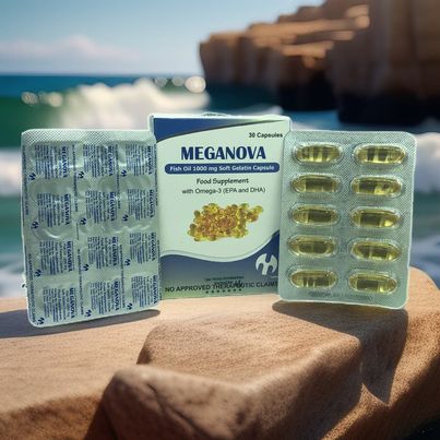 Fish Oil 1000ng Soft Gelatin Capsule (Meganova) Food Supplement with Omega Capsule 30'