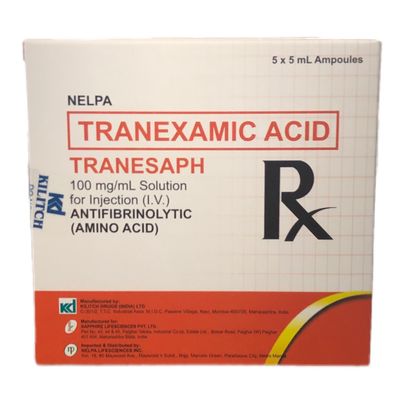 Tranexamic Acid (Tranesaph) 100mg/ml Solution for Injection IV 5ml x Ampoules 5's