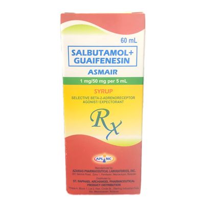 Salbutamol + Guaifenesin (Asmair) 1mg/50mg per 5 ml Syrup 60ml ...