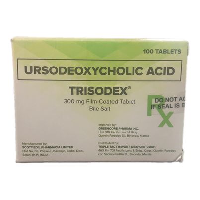 Ursodeoxycholic Acid 300mg Film Coated Tablets 100's