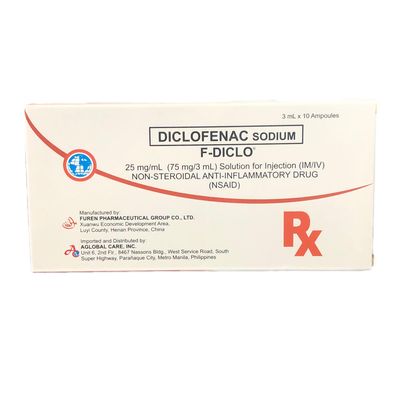 Diclofenac Sodium (F Diclo) 25mg/ml (75mg/3ml) Solution for Injection (NSAID) 3ml x Ampoule 10's