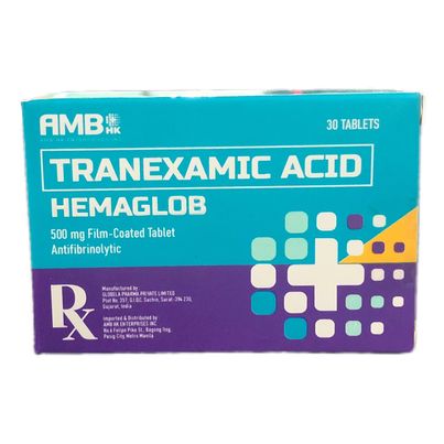 Tranexamic Acid (Hemaglob) 500mg Film Coated Tablet 30's