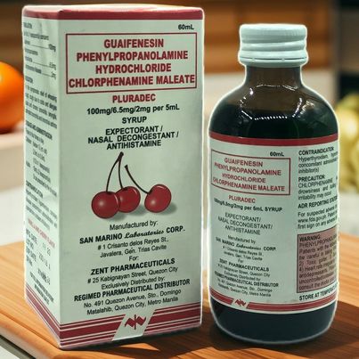 Guaifenesin Phenylpropanolamine Hydrochloride Chlorphenamine Maleate 100mg/6.5mg/2mg Per 5ml Syrup 60ml