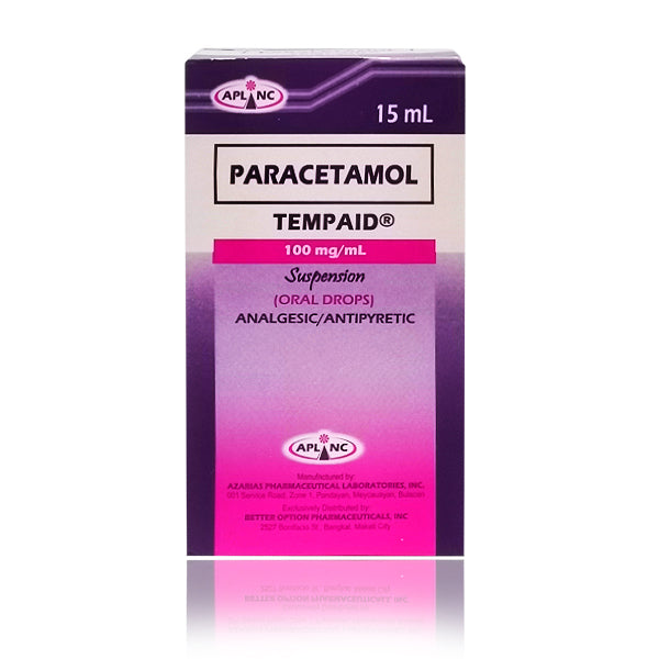 Paracetamol (Tempaid) 100mg/ml Oral Drops Suspension 15ml