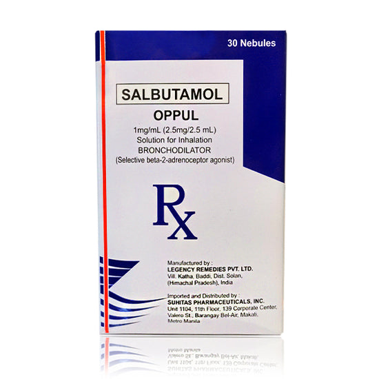 Salbutamol (Oppul) 1mg/ml 2.5mg/2.5ml Solution for Inhalation Nebules ...