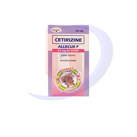 Cetirizine (Allecur P) 2.5mg/ml Syrup Oral Drops 10ml