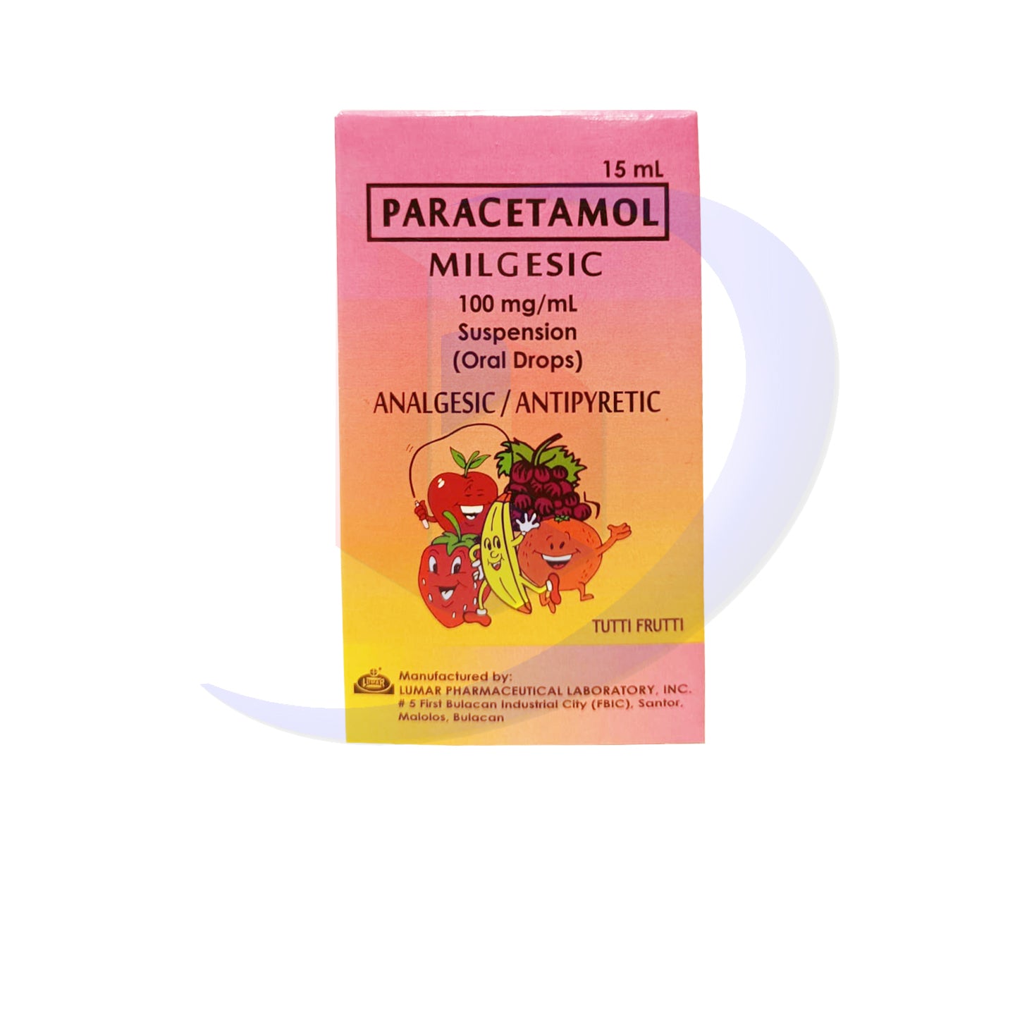 Paracetamol (Milgesic) 100mg Suspension Oral Drops 15ml (Fruity)