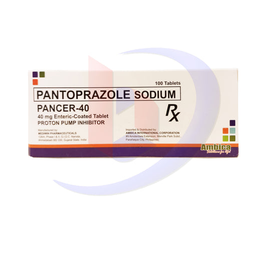 Pantoprazole Sodium (Pancer 40) 40mg Enteric Coated Tablet 100's