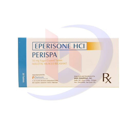 Eperisone HCI (Perispa) 50mg Suger Coated Tablet 30's