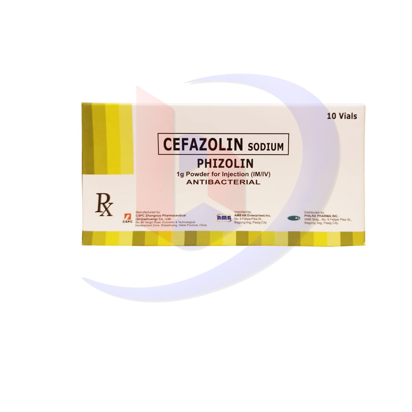 Cefazolin Sodium 1g Powder for Injection (I.M/I.V) Antibacterial Vials 10's