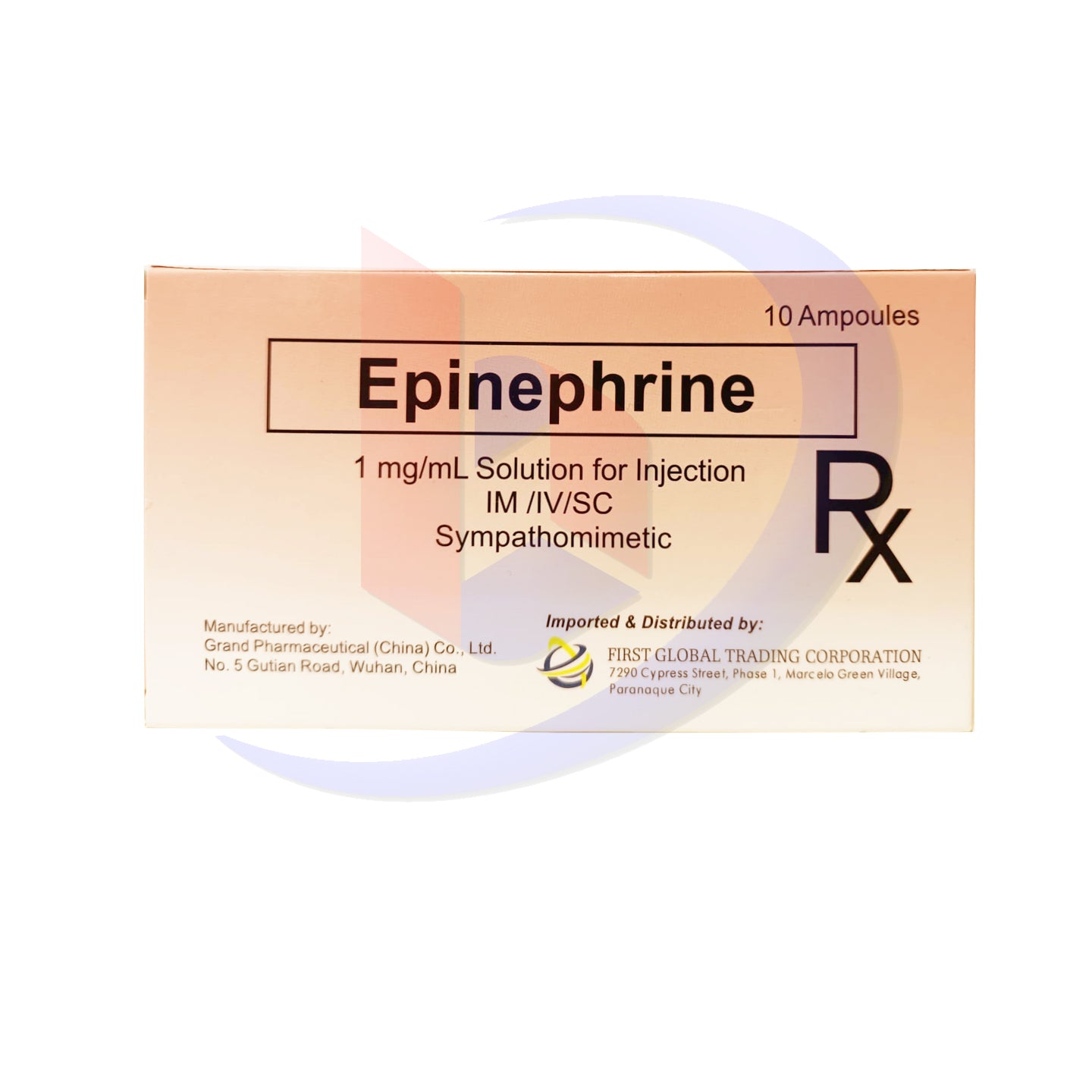 Epinephrine 1mg / ml IM/ IV/ SC (Grandpharma) Ampoules 10's