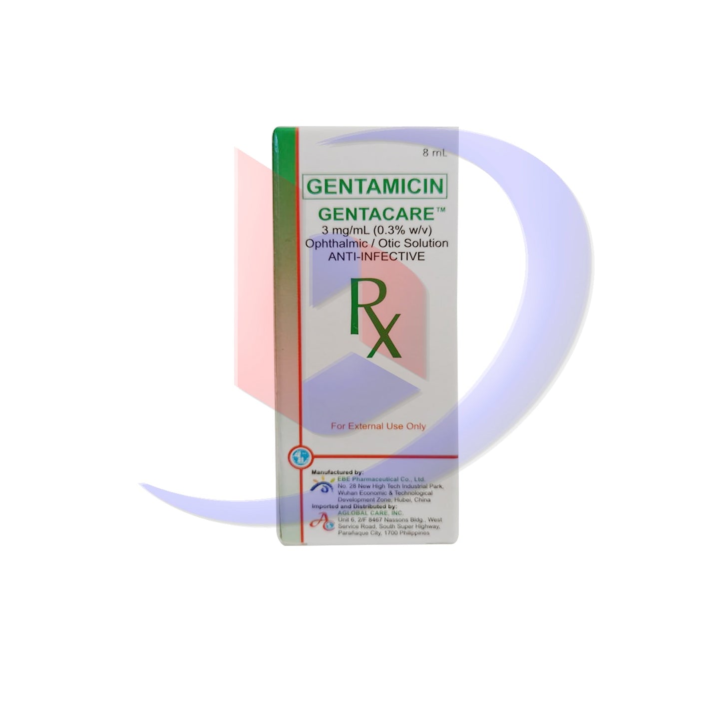 Gentamicin (Gentcare) 3mg/ml 0.3% W/V Opthalmic / Otic Solution 8ml