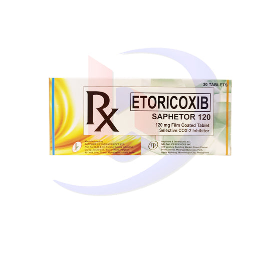 Etoricoxib (Saphetor 120) 120mg Film Coated Tablet 30's