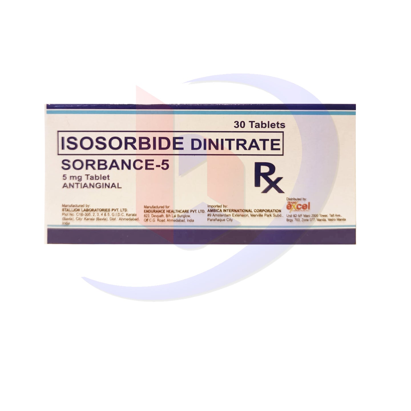 Isosorbide Dinitrate (Sorbance 5) 5mg Tablet 30's